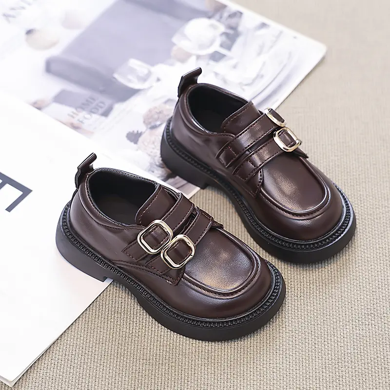Children's Leather Shoes for Party Wedding Kids Matte School Uniform Shoes Fashion Boys Girls Performance Shoes Thick Bottom