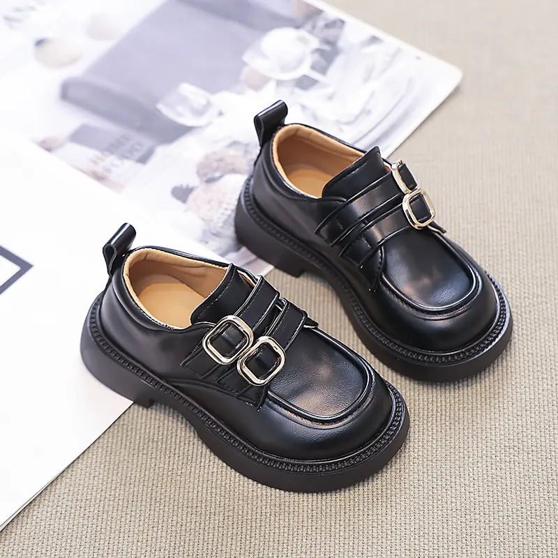 Children's Leather Shoes for Party Wedding Kids Matte School Uniform Shoes Fashion Boys Girls Performance Shoes Thick Bottom