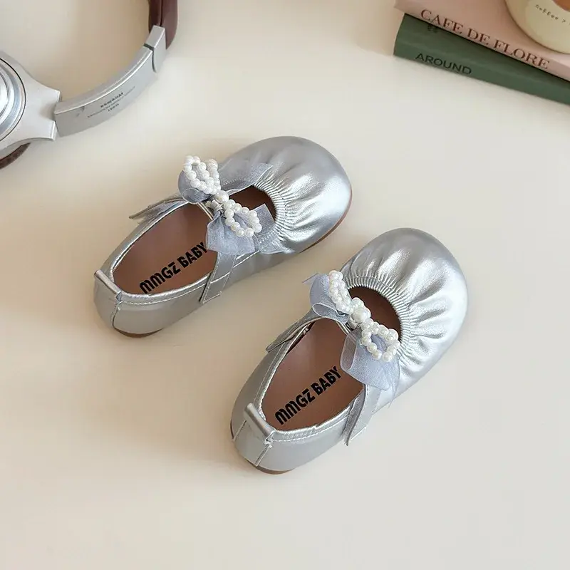 2025 Children Leather Shoes for Girls Autumn New Fashion Korean Style Soft Bottom Anti-slippery Versatile Princess Dress Shoes