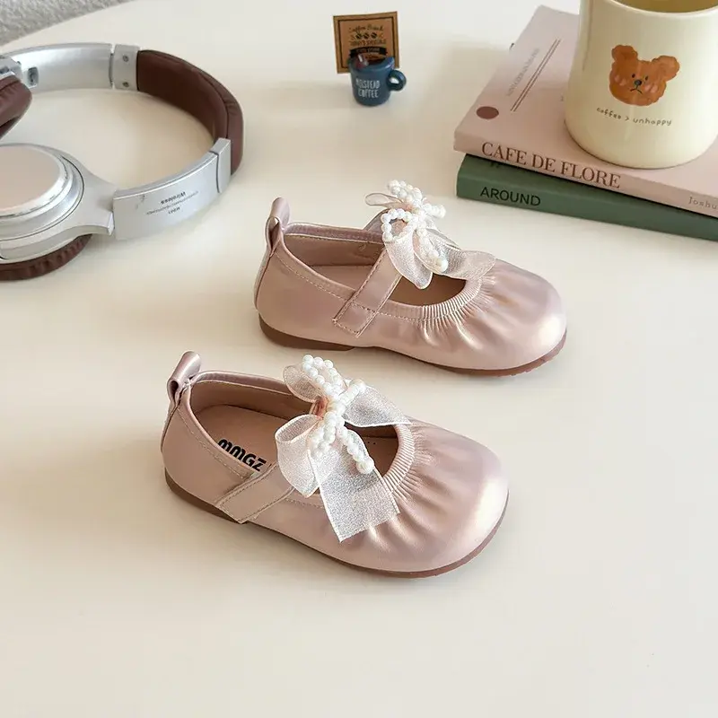 2025 Children Leather Shoes for Girls Autumn New Fashion Korean Style Soft Bottom Anti-slippery Versatile Princess Dress Shoes