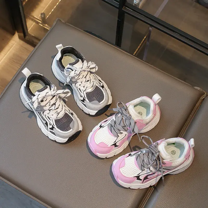New Children's Sneakers for Boy Thick Bottom Causal Girls School Sneakers Fashion Versatile Kids Causal Running Shoes Breathable