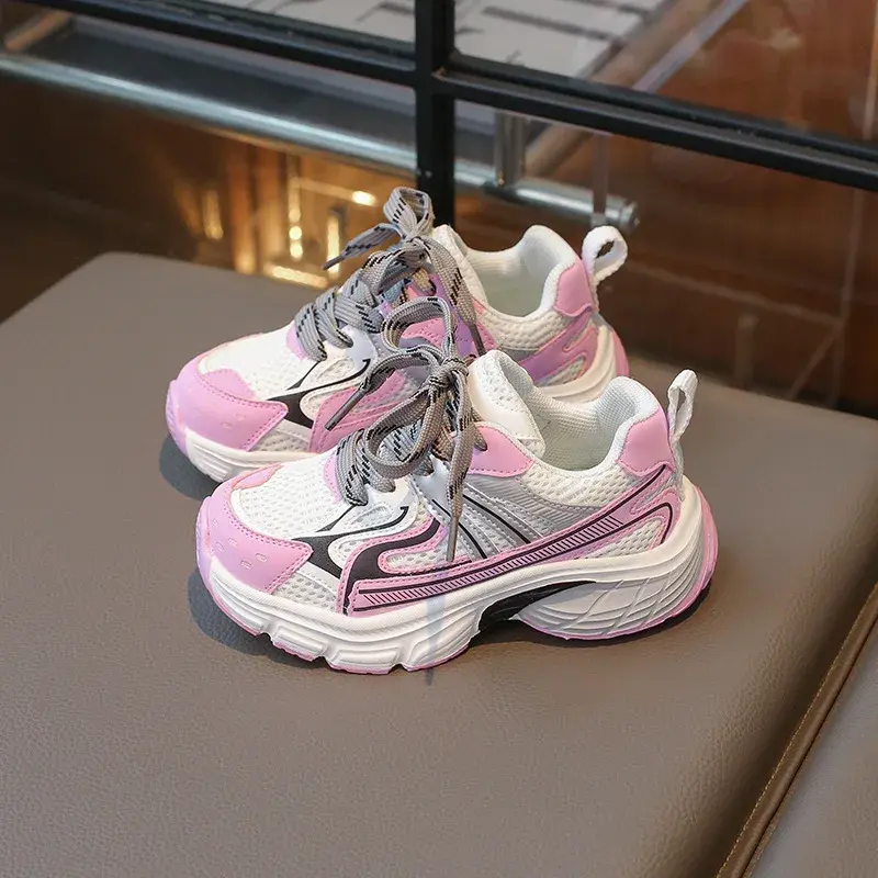 New Children's Sneakers for Boy Thick Bottom Causal Girls School Sneakers Fashion Versatile Kids Causal Running Shoes Breathable