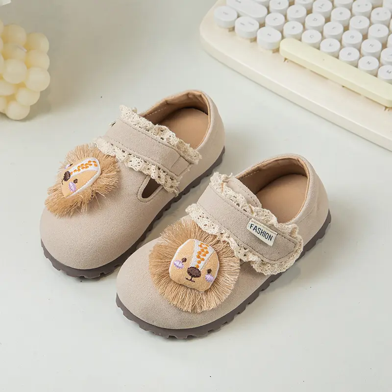 Kids Flats Shoes Ruffles Shallow Girls Princess Shoes Soft Hook Loop Non Slip Children Casual Shoes Spring Autumn 2025 New