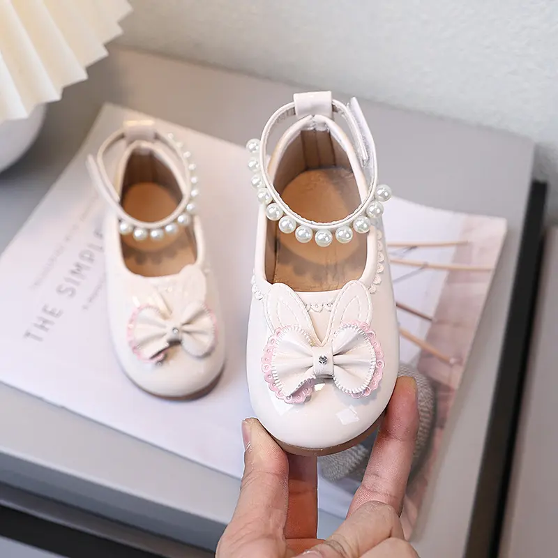 Spring Autumn New Girls Princess Leather Shoes Cute Children's Flats Lolita Dress Versatile Kid Fashion Causal Shoes Ankle-strap