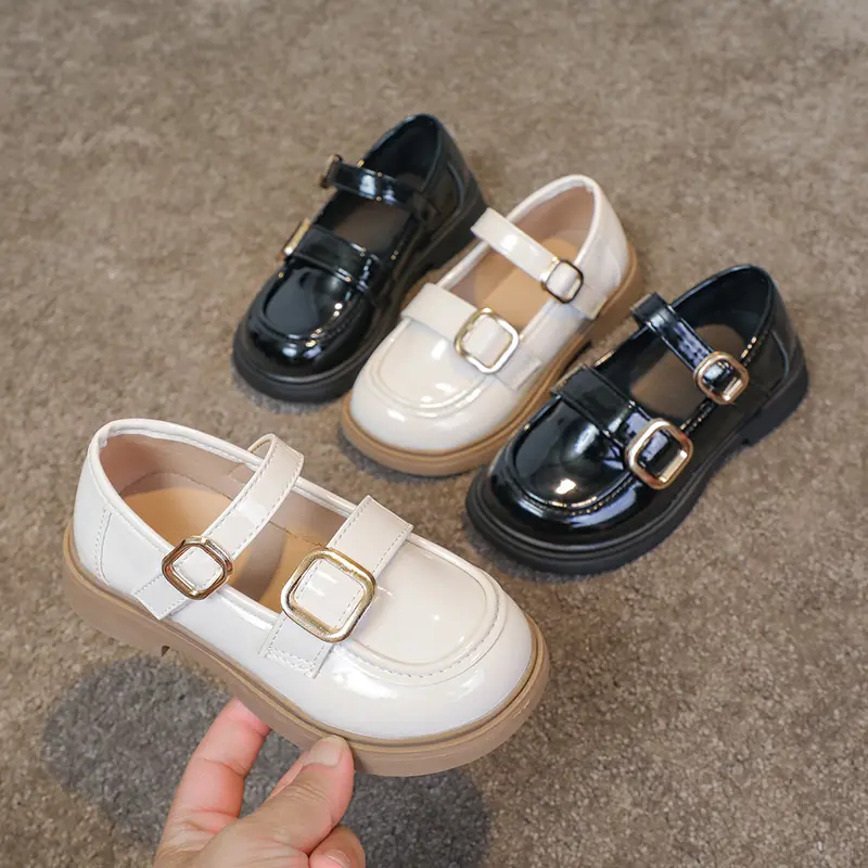 Girls Leather Shoes for Party Wedding Fashion Kids Princess Mary Janes Shoes Children Performance Shoes Anti-Slippery Size 26-36