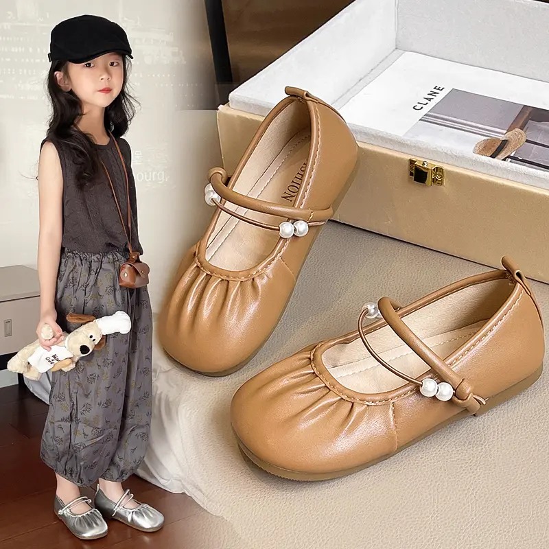 2025 Children Princess Leather Shoes for Girls Autumn New Fashion Korean Style Soft Bottom Anti-slippery Versatile Dress Shoes