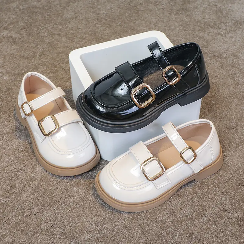 Girls Leather Shoes for Party Wedding Fashion Kids Princess Mary Janes Shoes Children Performance Shoes Anti-Slippery Size 26-36