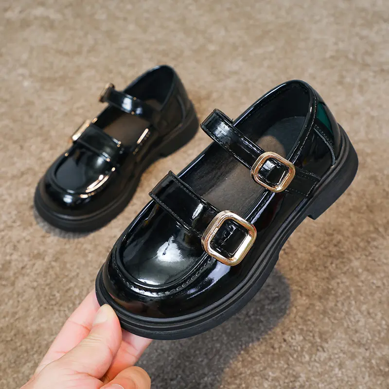 Girls Leather Shoes for Party Wedding Fashion Kids Princess Mary Janes Shoes Children Performance Shoes Anti-Slippery Size 26-36