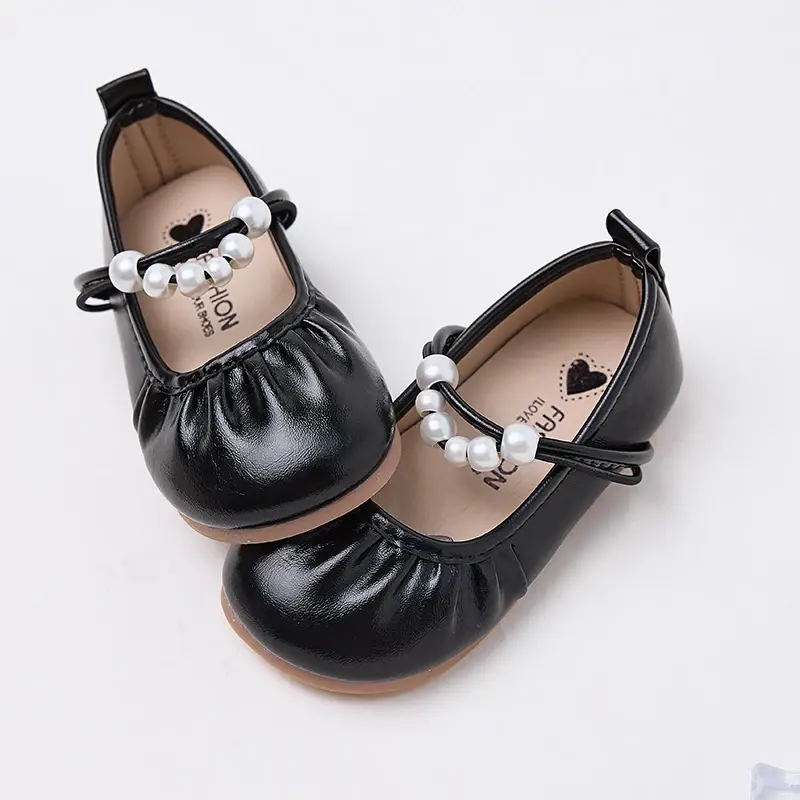 2024 Children Leather Shoes for Girls Autumn New Fashion Korean Style Soft Bottom Princess Versatile Anti-slippery Party Flats