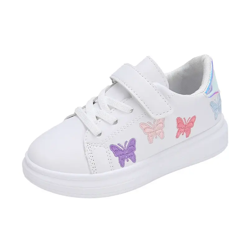 Girls Princess Shoes Colorful Butterfly Children Skate Shoes Flexible Soft Sole 2025 New Kids Casual Shoes Non-slip Flexible