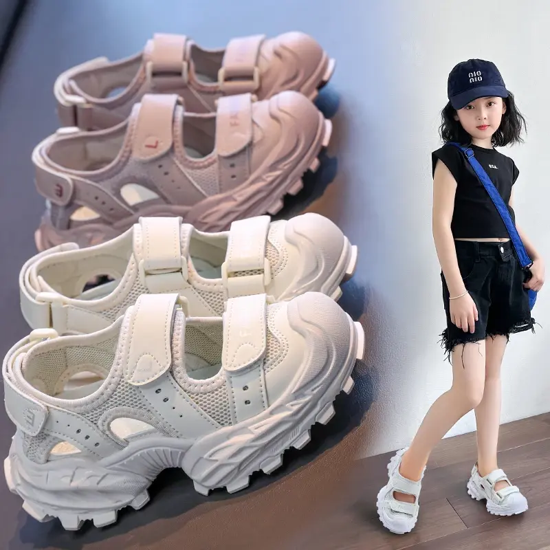 2025 Children Casual Sneakers for Girls Summer New Fashion Korean Style Soft Bottom Non-slip Cut-outs School Breathable Shoes