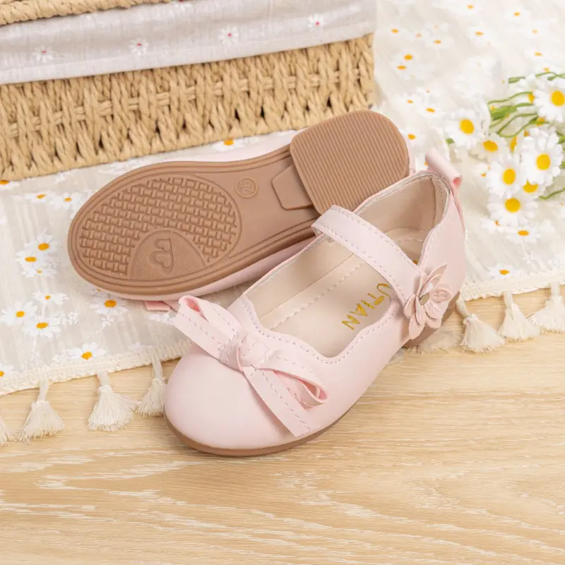 New Spring Autumn Girl Princess Shoes Sweet Bowknot Wedding Party Children Fashion Leather Shoes Causal Kids Ballet Flat Shoes