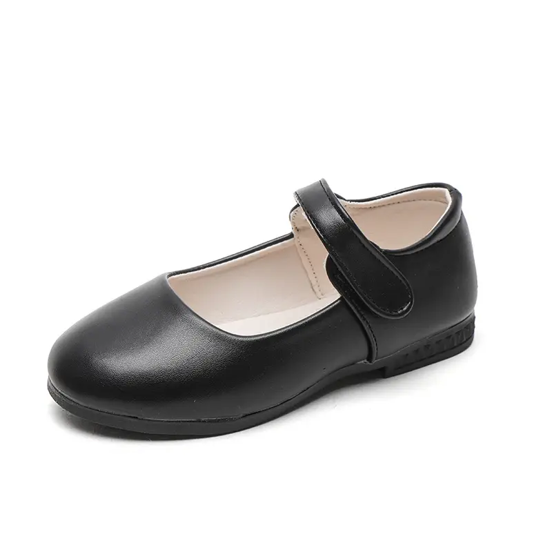 Kids Leather Shoe Spring Autumn New Black Shoes for Girls Princess Fashion Versatile Children's Flats for School Performance Hot