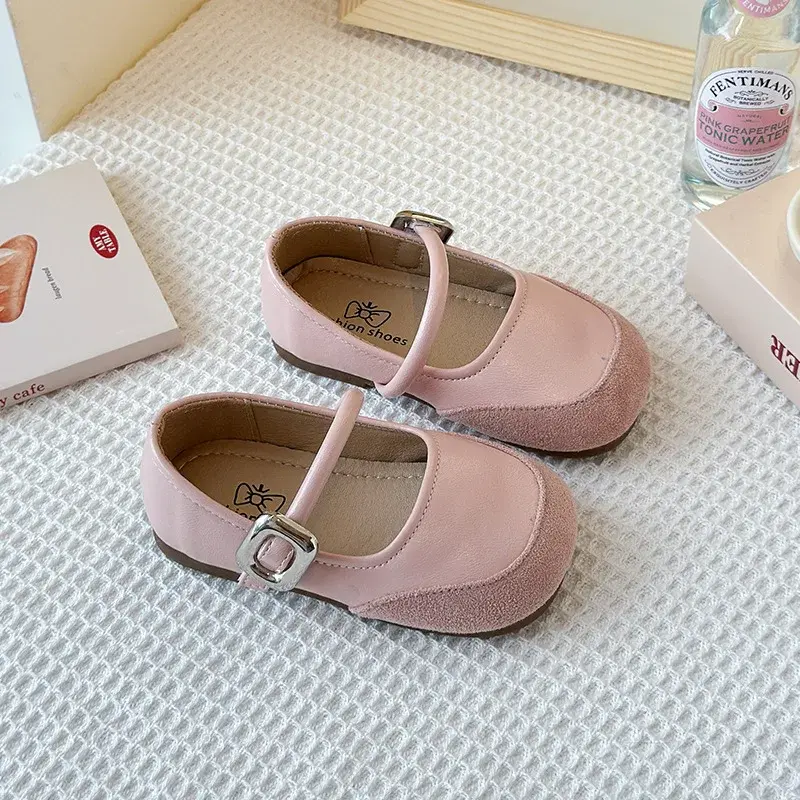 2025 Children Leather Shoes for Girls Spring New Fashion Korean Style Soft Anti-slippery Versatile Chic Princess Elegant Shoes