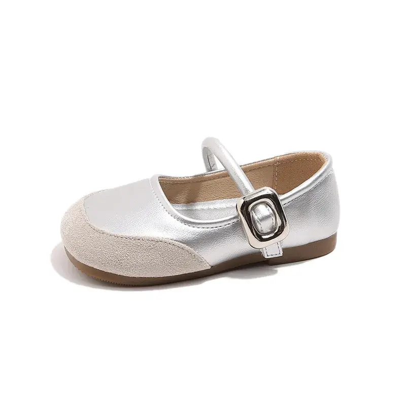 2025 Children Leather Shoes for Girls Spring New Fashion Korean Style Soft Anti-slippery Versatile Chic Princess Elegant Shoes