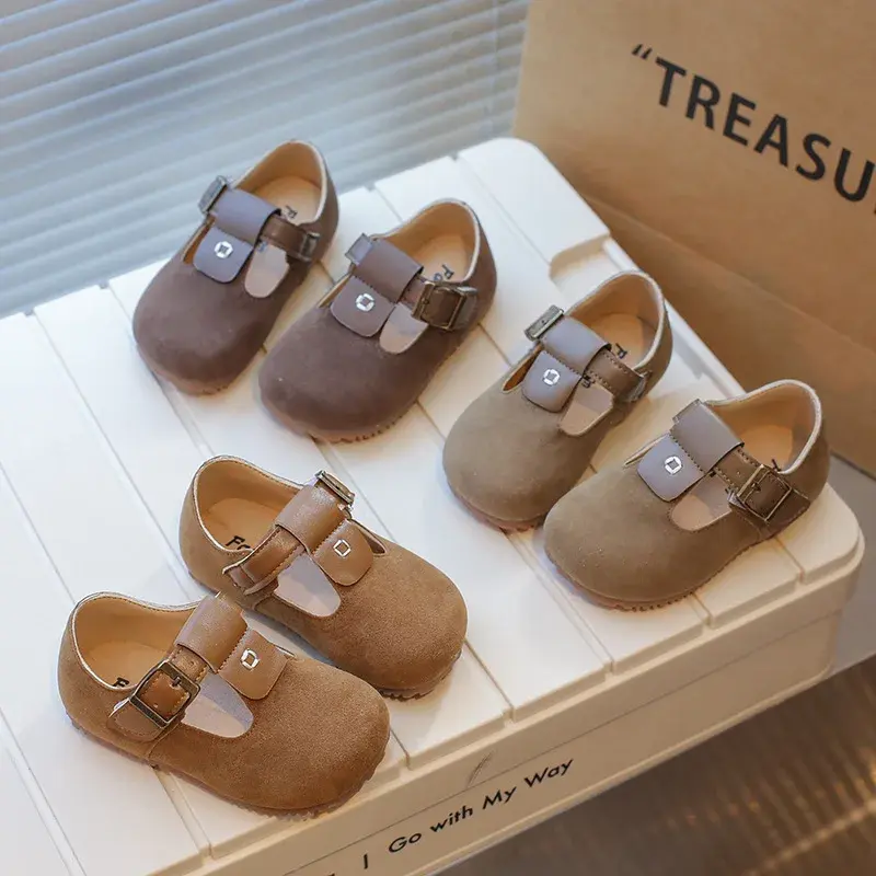 2024 Children Leather Shoes for Girls Boy Autumn New Fashion Korean Style Soft Bottom Anti-slippery Versatile Chic Casual Flats