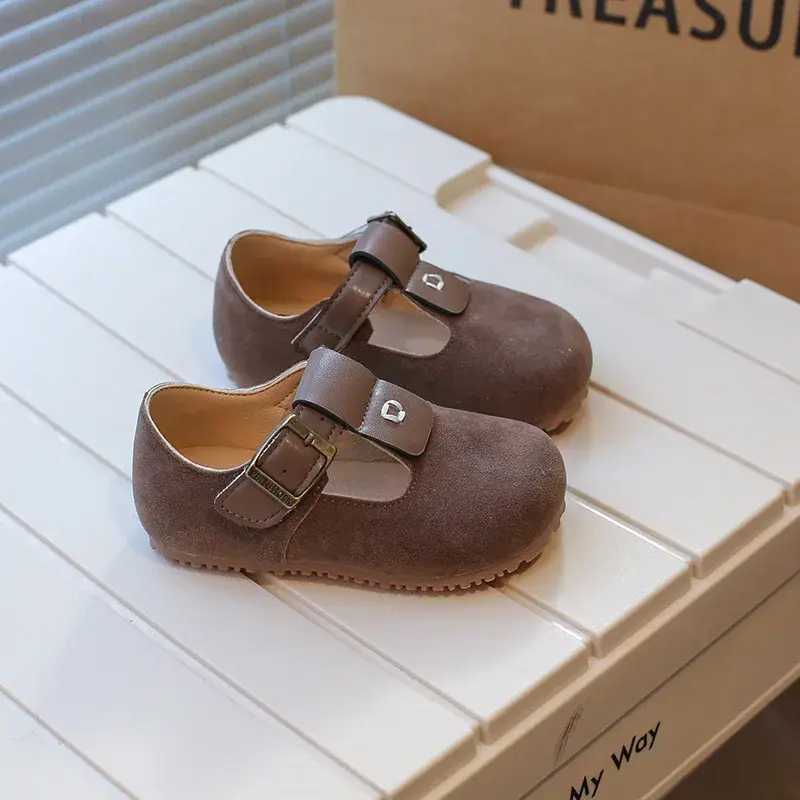2024 Children Leather Shoes for Girls Boy Autumn New Fashion Korean Style Soft Bottom Anti-slippery Versatile Chic Casual Flats