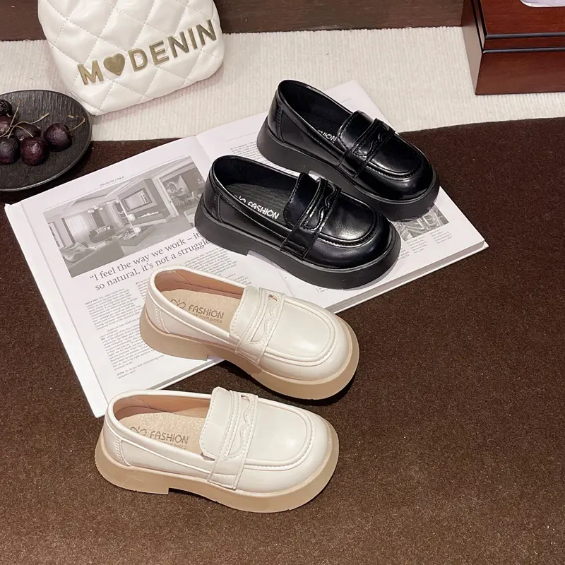 Girls Princess Leather Shoes School Black Uniform Versatile Children's Loafers Simple Fashion Spring Autumn Kids Mary Jane Shoes