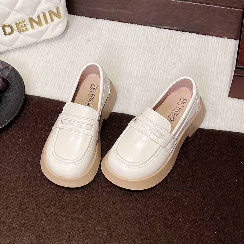 Girls Princess Leather Shoes School Black Uniform Versatile Children's Loafers Simple Fashion Spring Autumn Kids Mary Jane Shoes