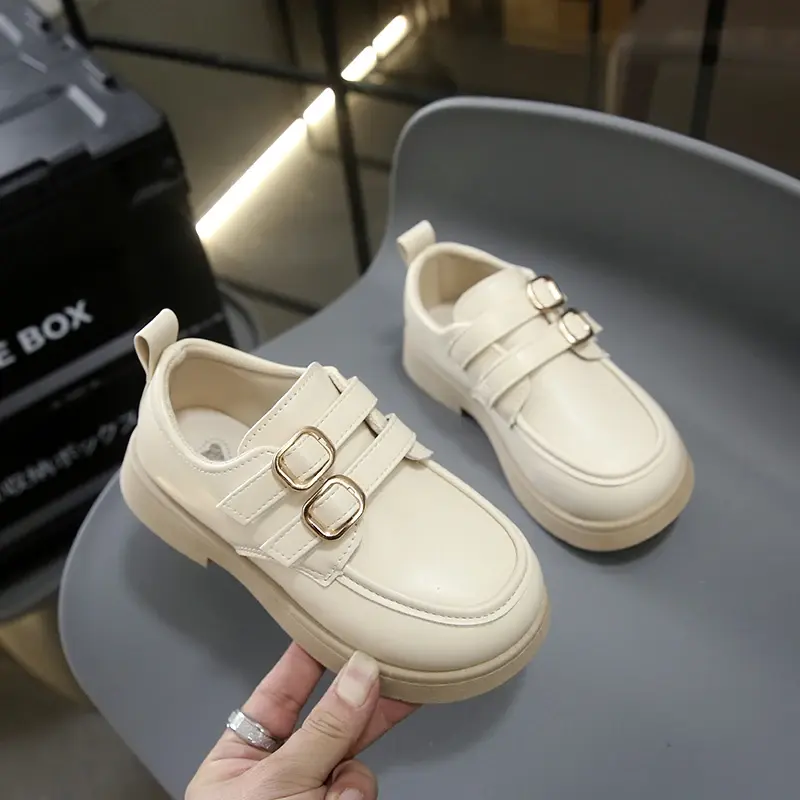 Kids Flats British Style Retro Students Uniform Shoes Black Soft Sole 2025 New Fashion Children Leather Shoes Non-slip Classic