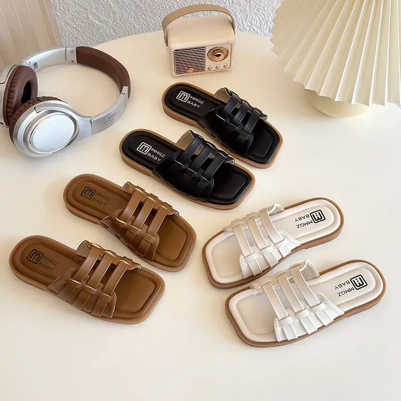 2025 Children Fashion Slippers for Girls Summer New Korean Style Soft Non-slip Versatile Simple Daily Casual Princess Sandals