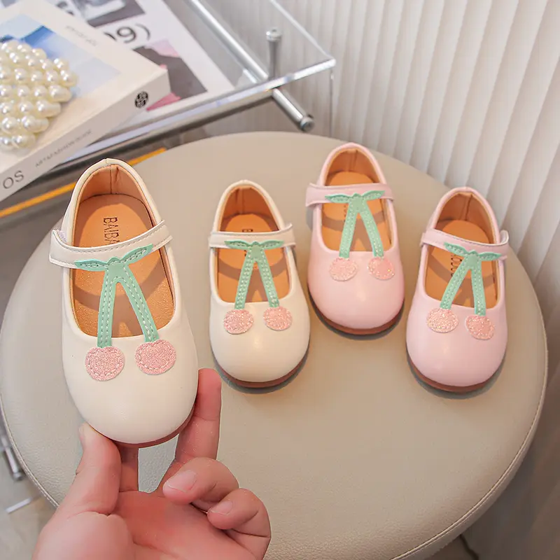 New Spring Autumn Sweet Girls Ballet Shoes Princess Elegant Children Fashion Leather Shoes Wedding Party Causal Kids Flat Shoes