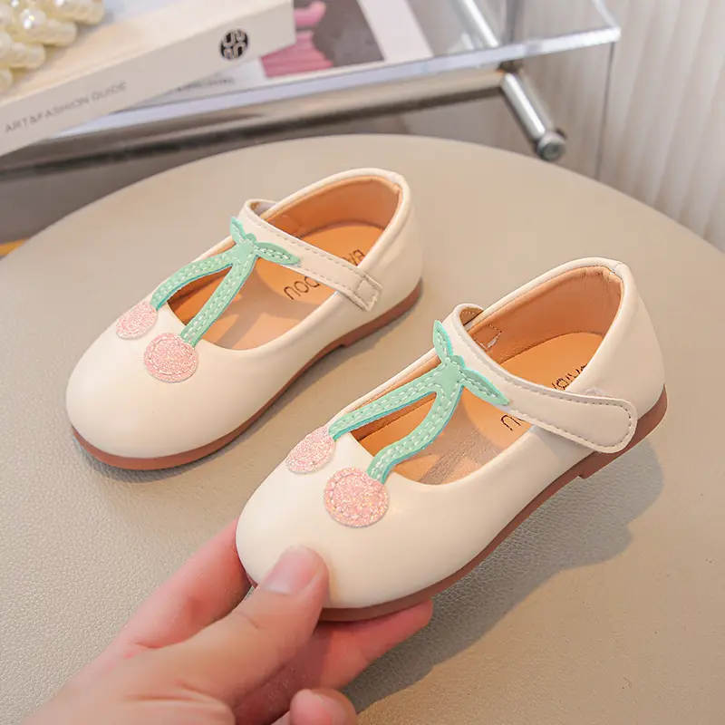 New Spring Autumn Sweet Girls Ballet Shoes Princess Elegant Children Fashion Leather Shoes Wedding Party Causal Kids Flat Shoes