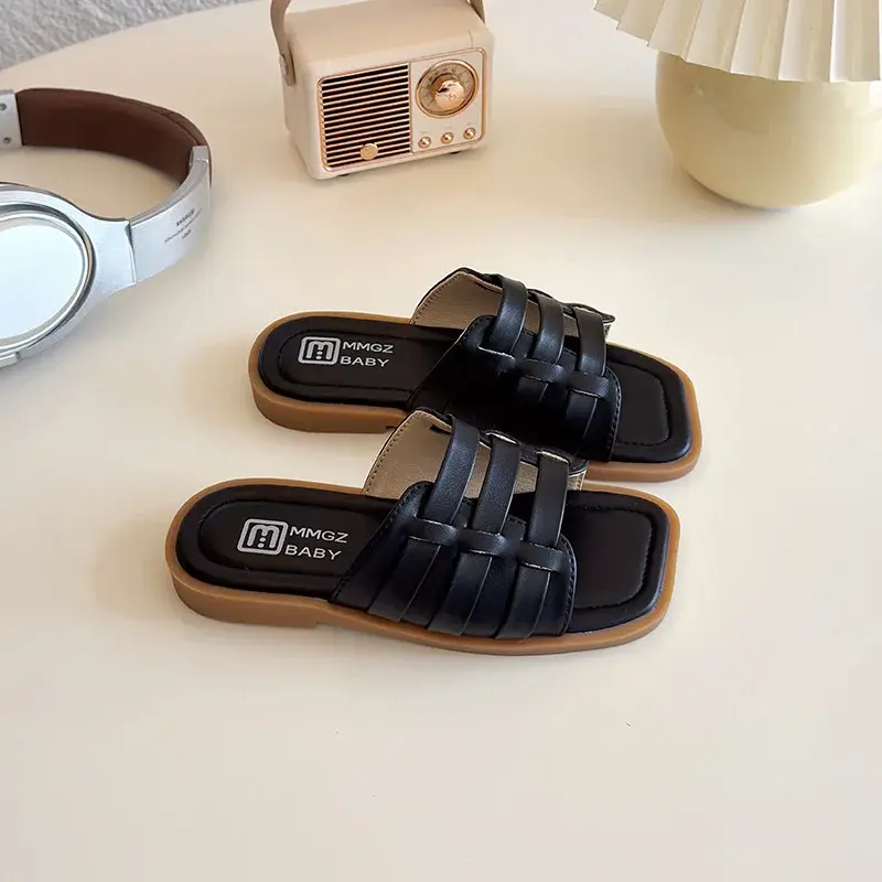 2025 Children Fashion Slippers for Girls Summer New Korean Style Soft Non-slip Versatile Simple Daily Casual Princess Sandals