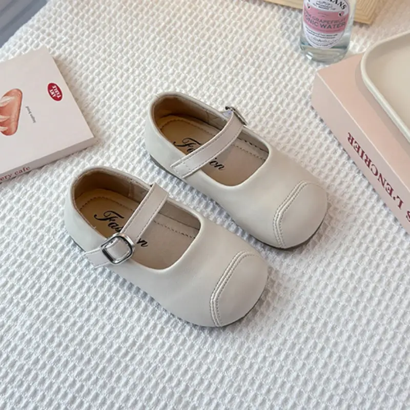 2025 Children Casual Shoes for Girls Spring New Fashion Korean Style Soft Anti-slippery Versatile Retro Princess Leather Shoes