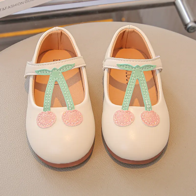 New Spring Autumn Sweet Girls Ballet Shoes Princess Elegant Children Fashion Leather Shoes Wedding Party Causal Kids Flat Shoes