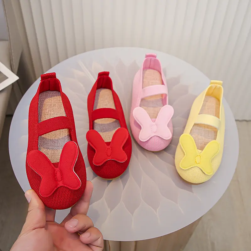 New Girl Princess Shoes Simple Spring Autumn Children Fashion Leather Shoes Causal Versatile Mesh Kids Flat Shoes Soft Bottom