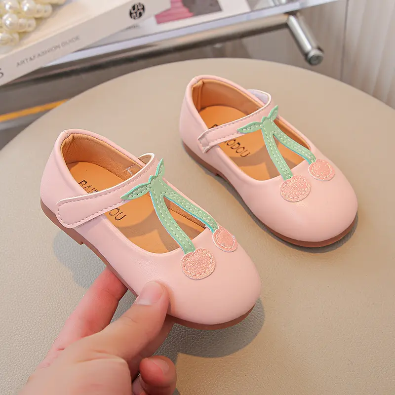 New Spring Autumn Sweet Girls Ballet Shoes Princess Elegant Children Fashion Leather Shoes Wedding Party Causal Kids Flat Shoes