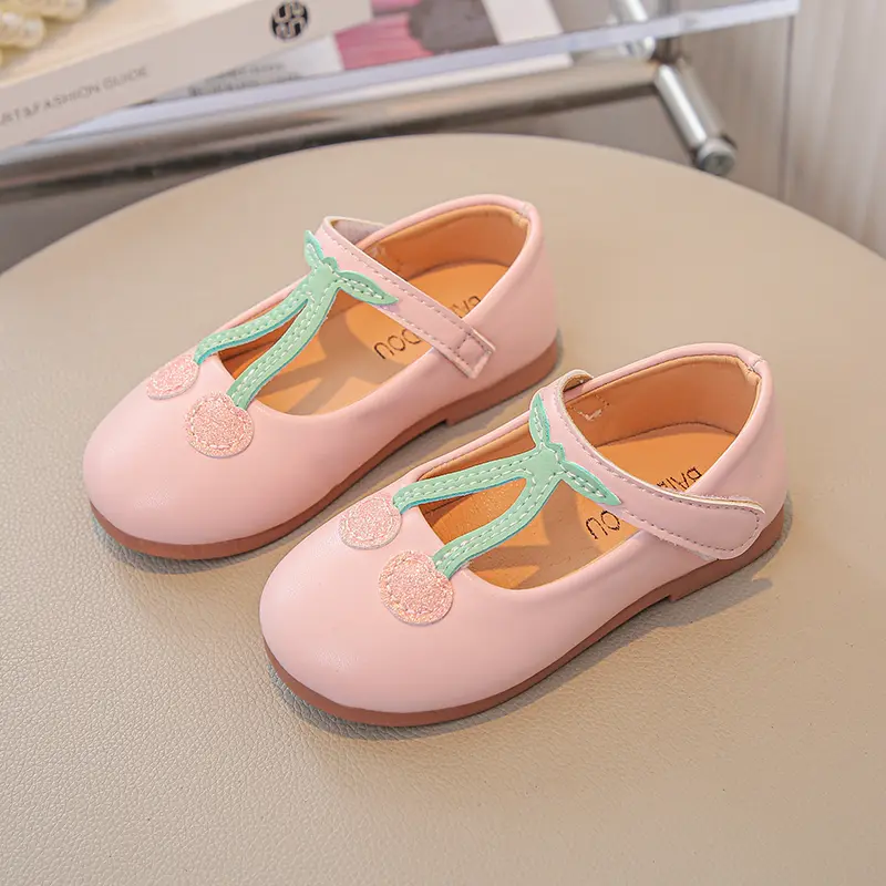 New Spring Autumn Sweet Girls Ballet Shoes Princess Elegant Children Fashion Leather Shoes Wedding Party Causal Kids Flat Shoes