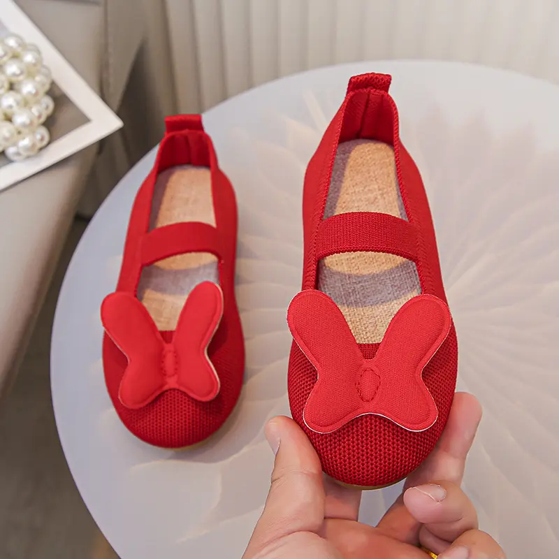 New Girl Princess Shoes Simple Spring Autumn Children Fashion Leather Shoes Causal Versatile Mesh Kids Flat Shoes Soft Bottom
