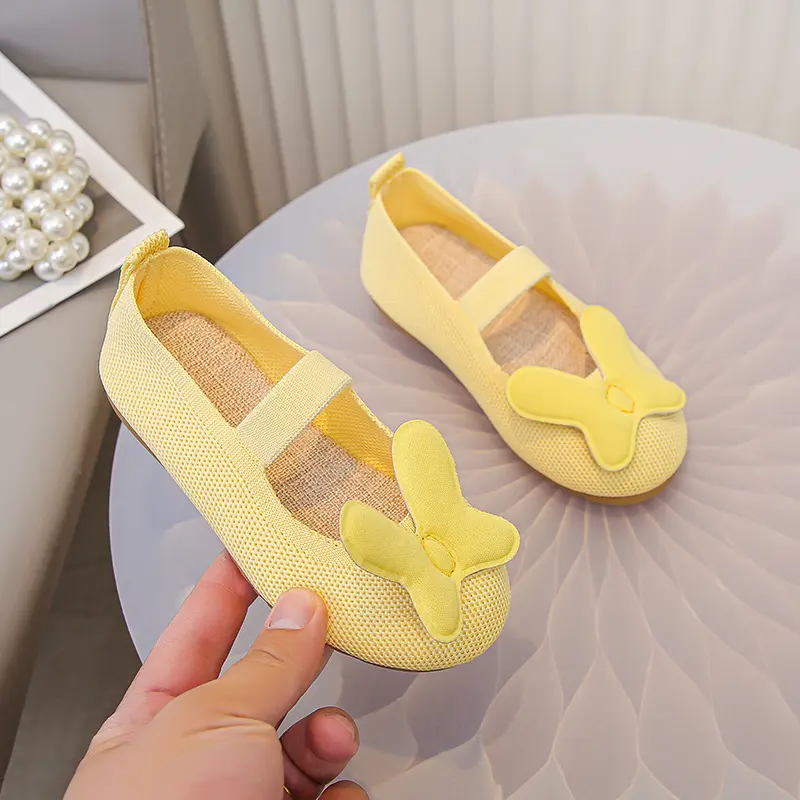 New Girl Princess Shoes Simple Spring Autumn Children Fashion Leather Shoes Causal Versatile Mesh Kids Flat Shoes Soft Bottom