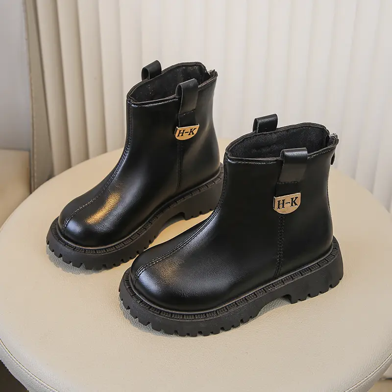 Girls Casual Short Boots Round Toes Soft Bottom Kids Ankle Boots Back Zipper 2025 Autumn New Children Fashion Boots Non-slip