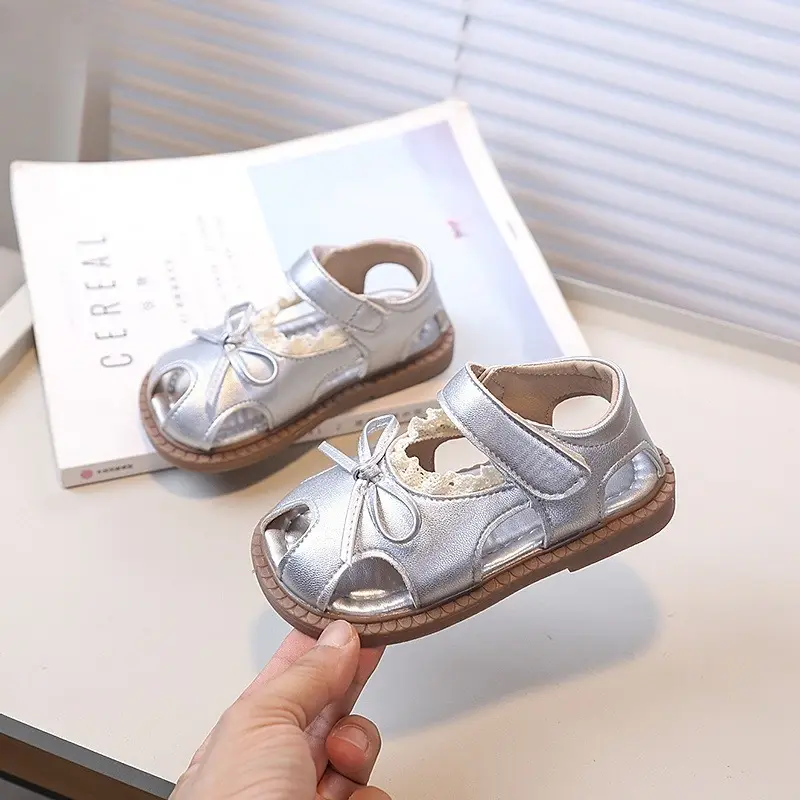 Sweet Girls Summer Princess Flat Sandals Toddlers Wedding Party Children Fashion Ruffled Edge Sandals Hollow-out Kids Sandals