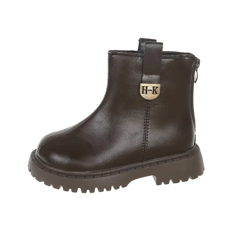 Girls Casual Short Boots Round Toes Soft Bottom Kids Ankle Boots Back Zipper 2025 Autumn New Children Fashion Boots Non-slip