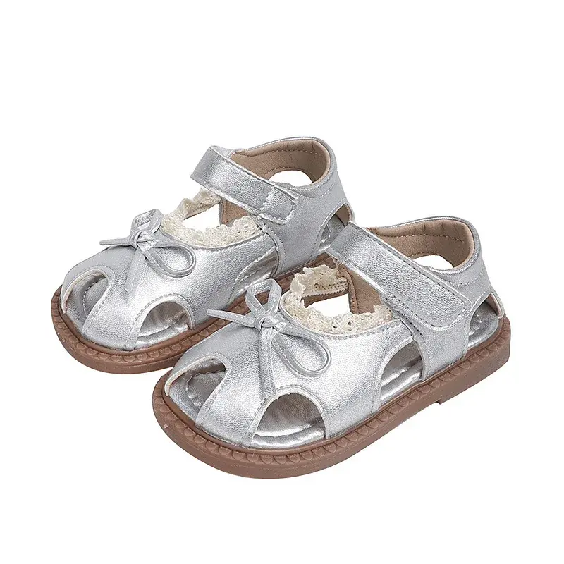 Sweet Girls Summer Princess Flat Sandals Toddlers Wedding Party Children Fashion Ruffled Edge Sandals Hollow-out Kids Sandals