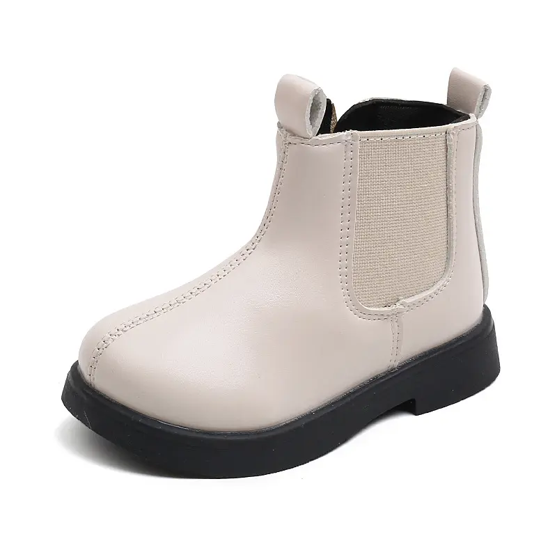 Fashion Kids Short Boots British Style Girls Ankle Boots Soild Color 2025 Autumn New Children Leather Boots Versatile Non-slip