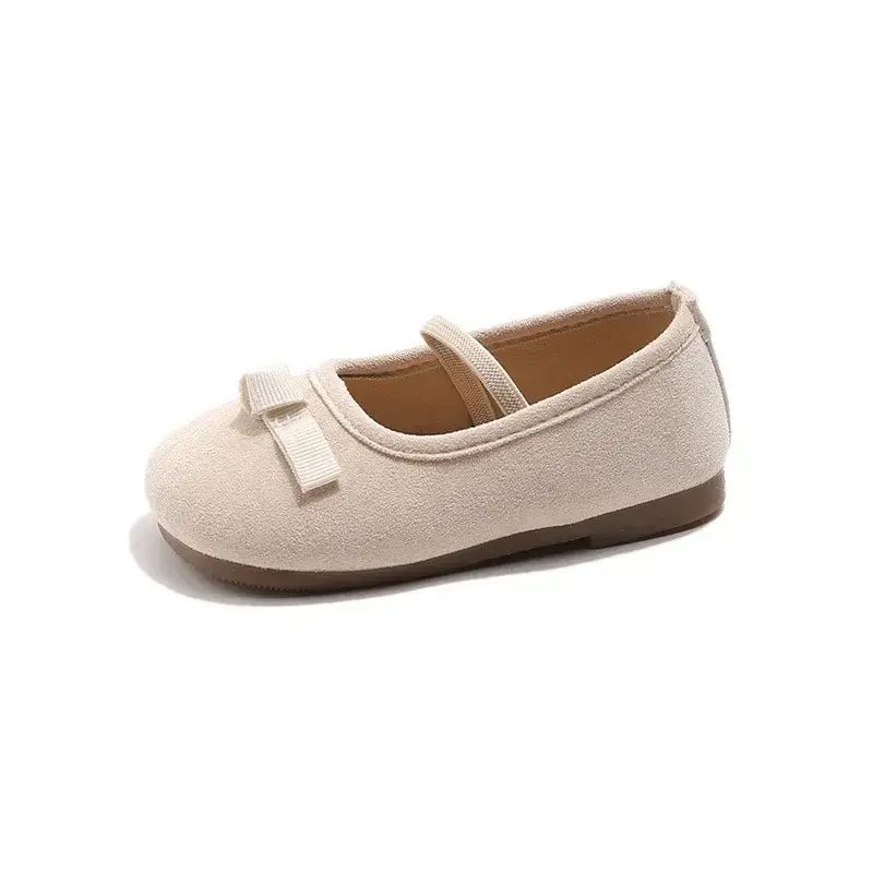Girls Dance Shoes with Simple Bow Round Toes Sweet 2025 New Fashion Toddler Kids Moccasins Slip-on Soft Girls Flats Princess