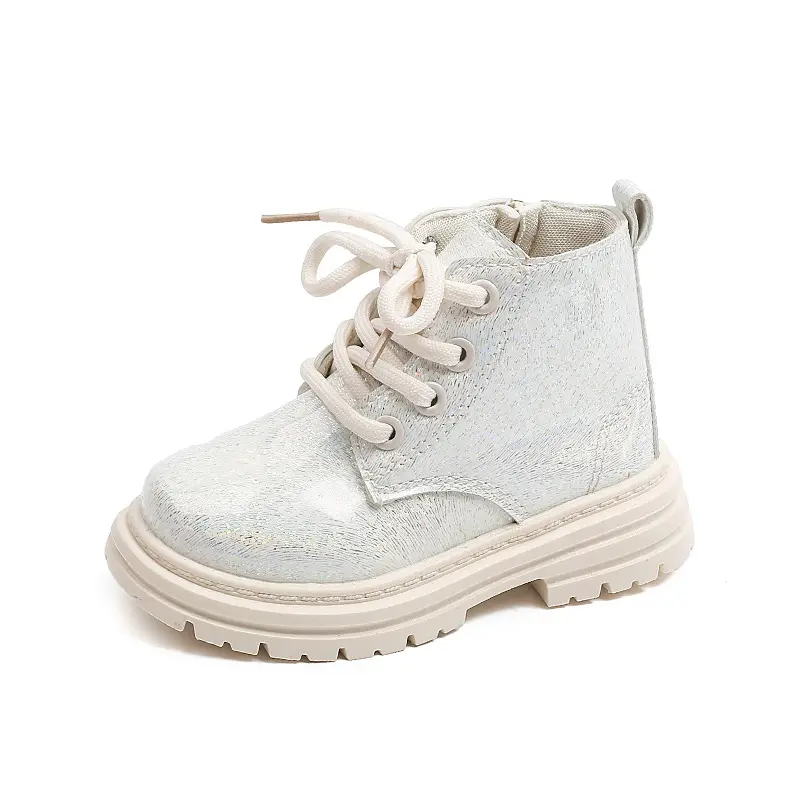 Girls Princess Boots Korean Style Kids Short Boots Glossy Fashion 2025 Autumn Winter New Children Ankle Boots Soft Versatile