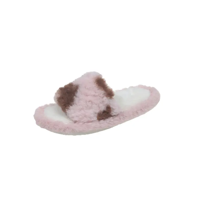 2025 Children Warm Plush Slippers for Girls Winter New Fashion Korean Style Soft Bottom Anti-slippery Versatile Open-toe Shoes