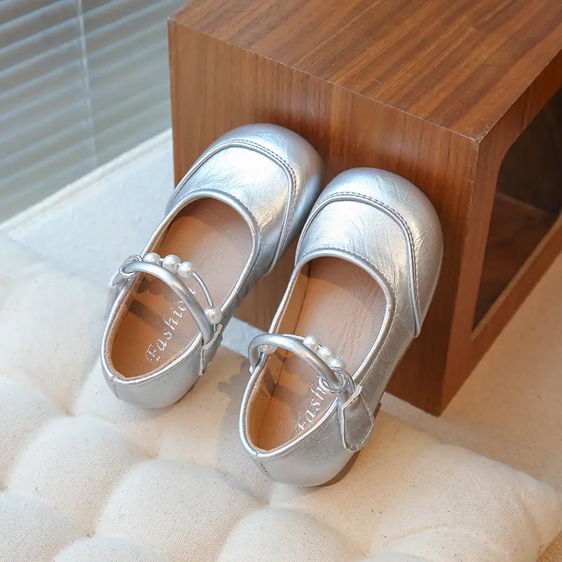 Girls Flats Performance Shoes Children Princess Leather Shoes Non-slip Soft Sole Simple Kids Mary Jane Shoes Sweet Size 23-36