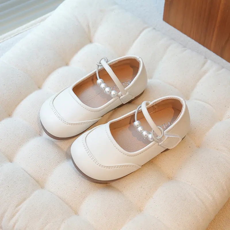 Girls Flats Performance Shoes Children Princess Leather Shoes Non-slip Soft Sole Simple Kids Mary Jane Shoes Sweet Size 23-36