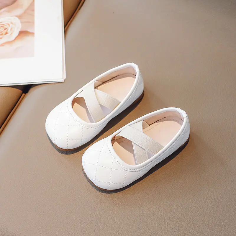 2023 New Girls Moccasin Shoes Cross Sewing Fashion Kids Casual Shoes Platform Simple Non-slip Versatile Soft Princess Flats Cute
