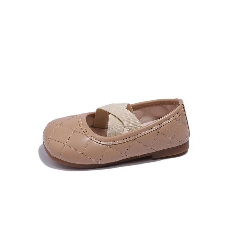 2023 New Girls Moccasin Shoes Cross Sewing Fashion Kids Casual Shoes Platform Simple Non-slip Versatile Soft Princess Flats Cute