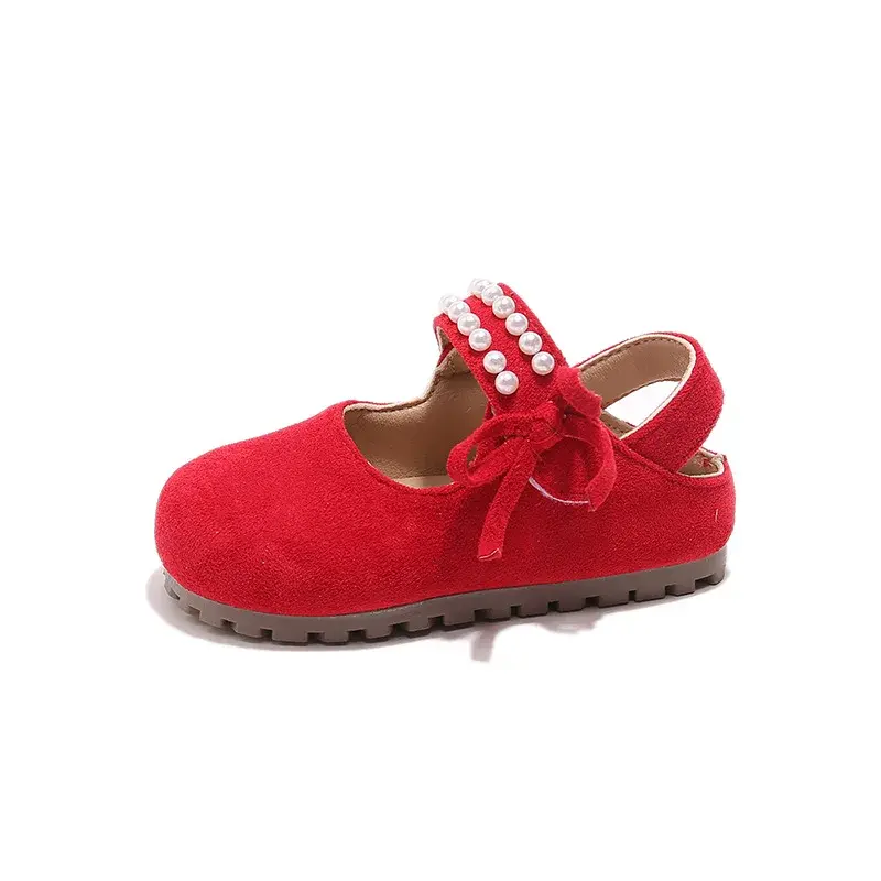 2025 Children Leather Shoes for Girls Spring Autumn New Fashion Korean Style Soft Non-slip Versatile Chic Princess Bowtie Shoes