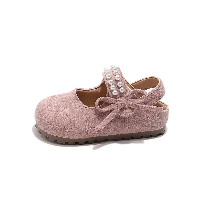 2025 Children Leather Shoes for Girls Spring Autumn New Fashion Korean Style Soft Non-slip Versatile Chic Princess Bowtie Shoes