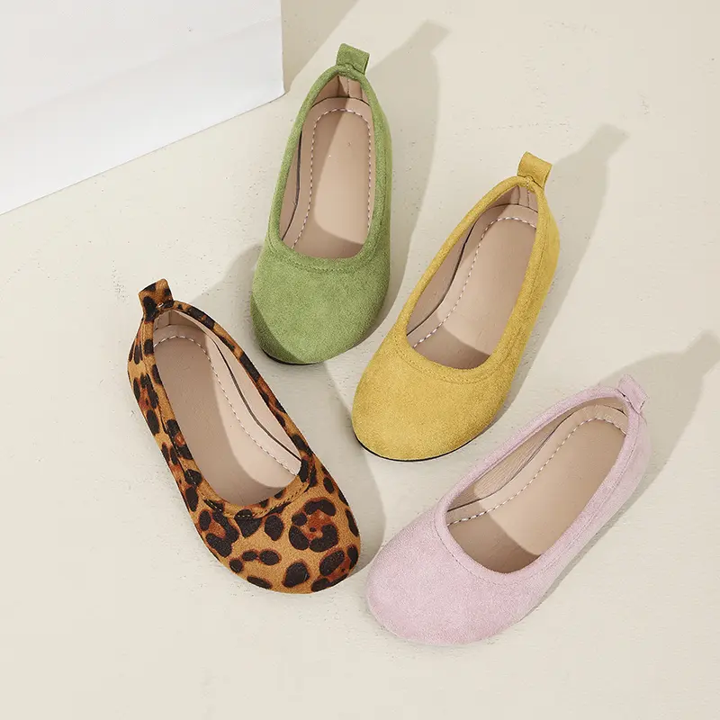 Simple Girls Leather Shoes Shallow Fashion Children's Loafers Classic Leopard Printed Kids Causal Flat Moccasins Trend Versatile